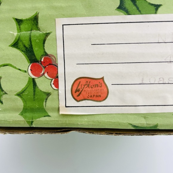 Lefton China Christmas Tea Cup Snack Dessert Plate Holly Berries Set of 4 - Picture 4 of 15